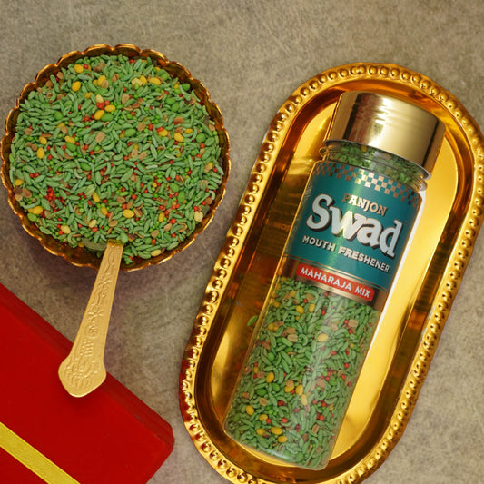 Panjon Swad Maharaja Mix Mouth Freshener (Crunchy Saunf & Digestive Dal Mishri Mix Mukhwas) 1 bottle, 145g (