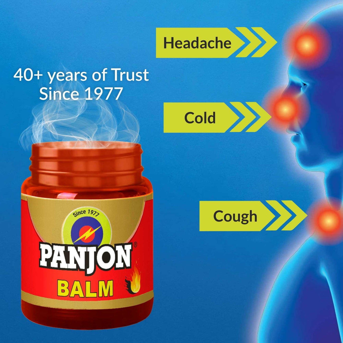 Panjon Balm (Extra Strong) Instant Relief from Headache, Body Pain, Sprain, Cold, 8 ml