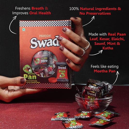 Swad Meetha Pan Candy Gift Box Pack (Paan Flavour with Saunf, Kesar, Elaichi Mukhwas) 125 Toffee Gift Box