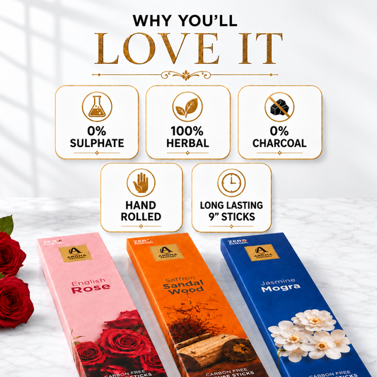 The Aroma Factory Premium Incense Sticks 12 Agarbatti Fragrances x 20 sticks each, Gift Set, 240 sticks