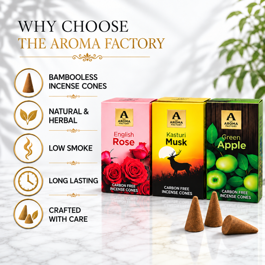 The Aroma Factory Combo Incense Dhoop Cone Gift Set with 12 Exotic Fragrances x 20 gm