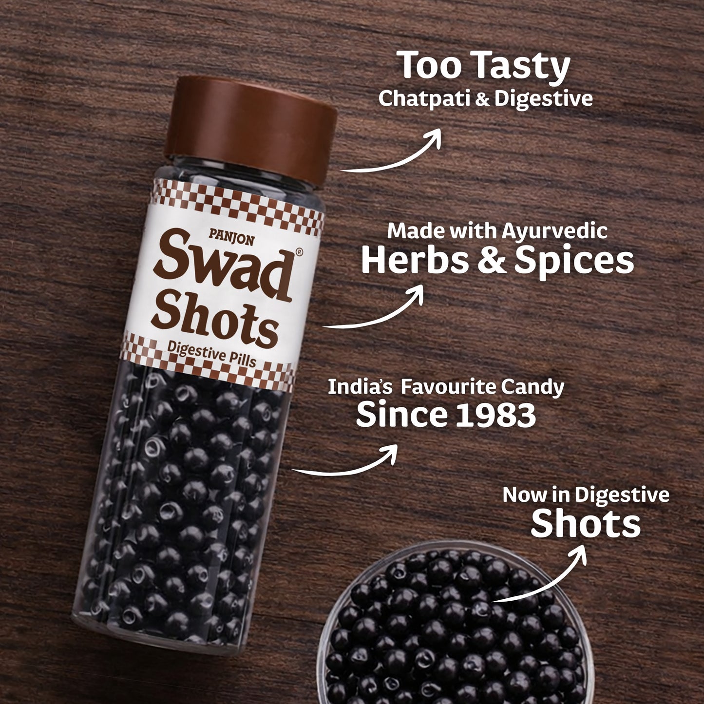 SWAD Shots, 1 Bottle 300 Shots (Digestive & Tasty Pills) 160g