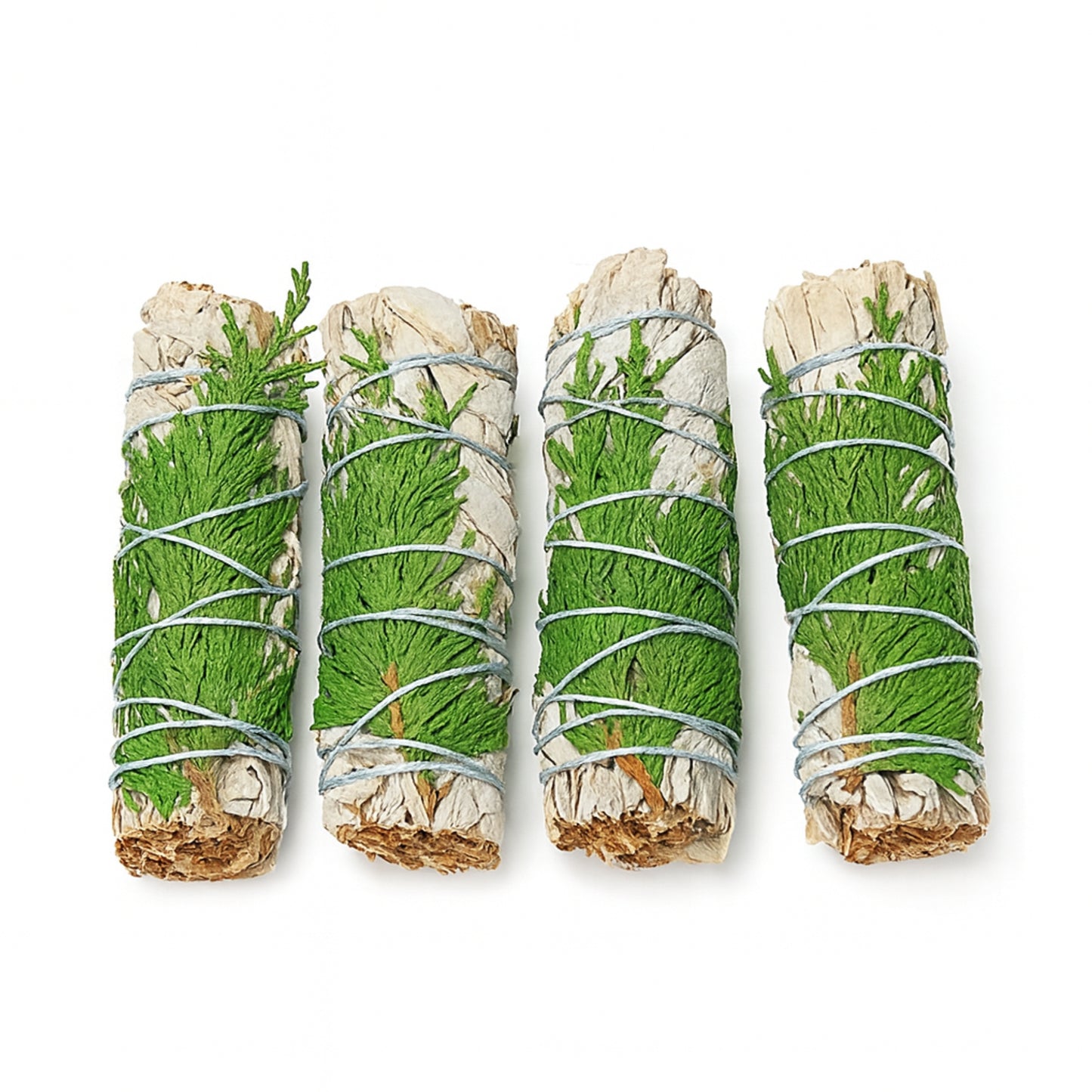 The Aroma Factory White Sage with Himalayan Cedar Leaves Bundle (Dry Leaves Smudging) 4 Bundles x 30g