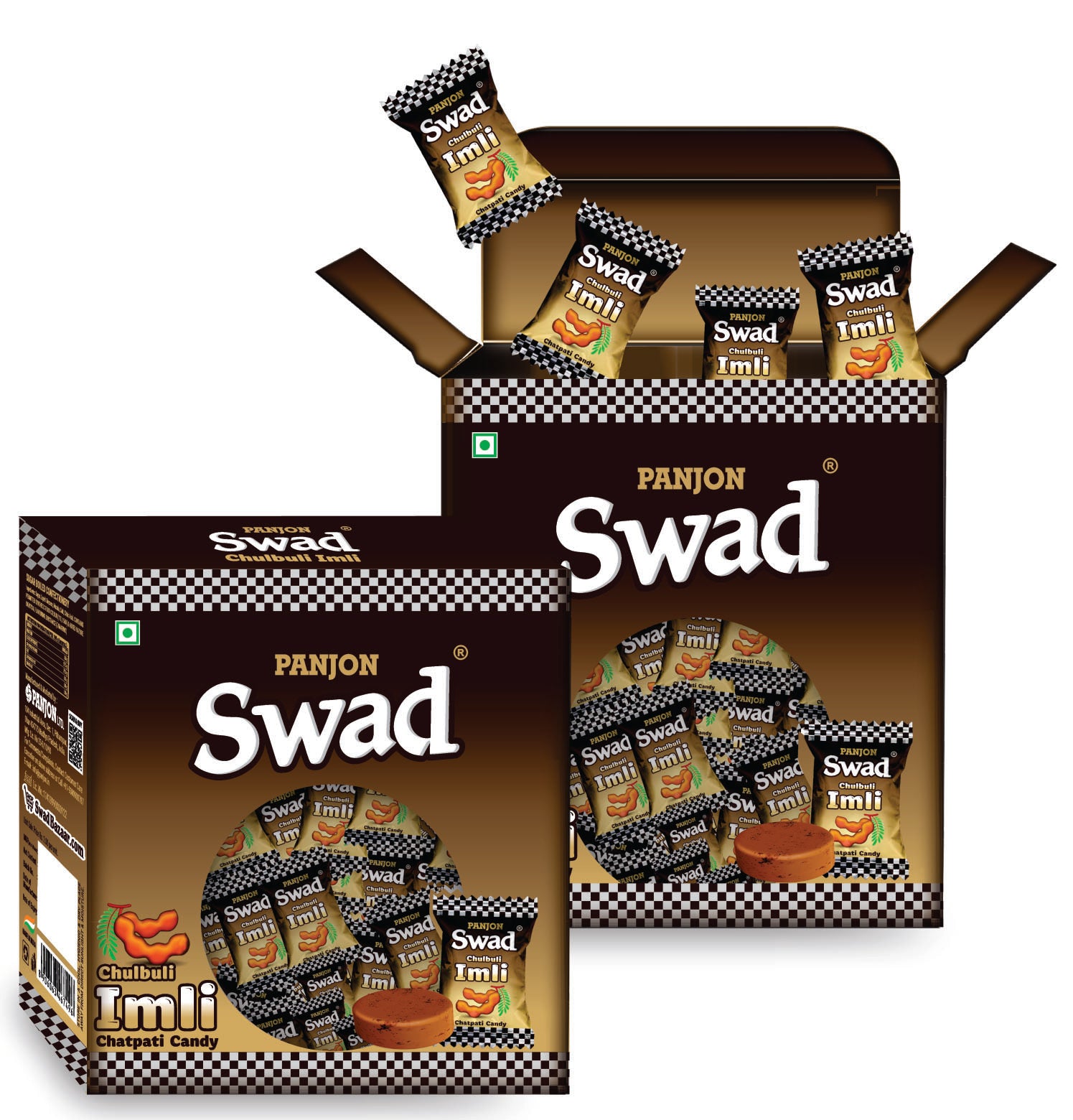 Swad Gift Box, Chulbuli Imli Candy (Imlee Masala Flavour Pop) 125 Toffee x 2 Box Pack