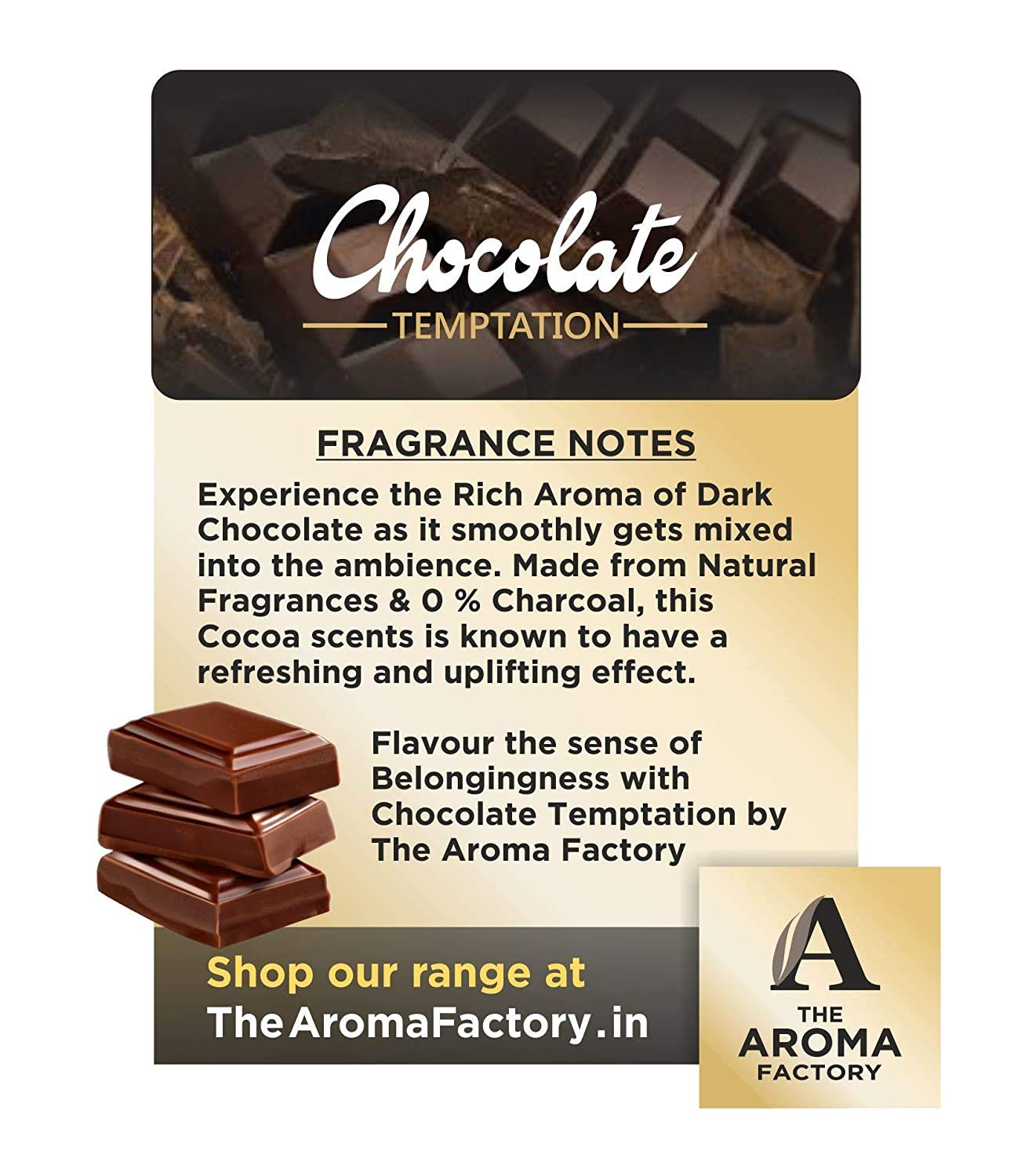The Aroma Factory Chocolate & Mogra Agarbatti (Charcoal Free & Low Smoke) Bottle Pack of 2 x 100