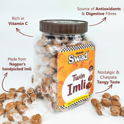 Swad Aam Papad & Twin Imli Candy [Tamarind & Mango Toffees] 2 Jars x 400g