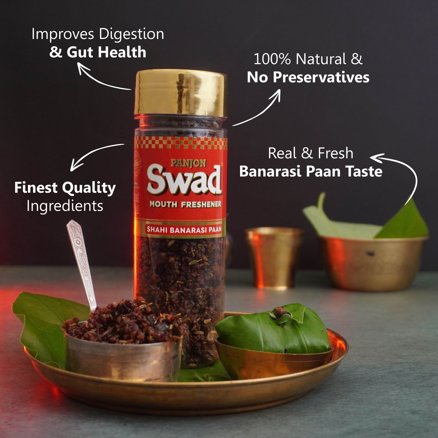 Panjon Swad Combo (White Saunf,Anardana ,Navratan Mix, AamPapad,Banarasi Paan, Swad Mixed & Digestive 200 Candies Jar) 7 Units