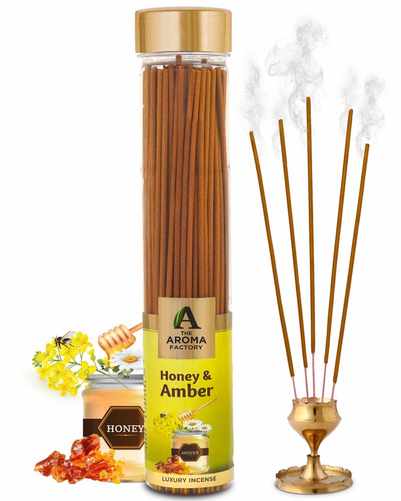 The Aroma Factory Organic Incense Sticks Cedar & Frankincense (Herbal Agarbatti for Meditation, Pooja Gift Item) 0% Charcoal, 0% Sulphates, 1 x 100g Bottle