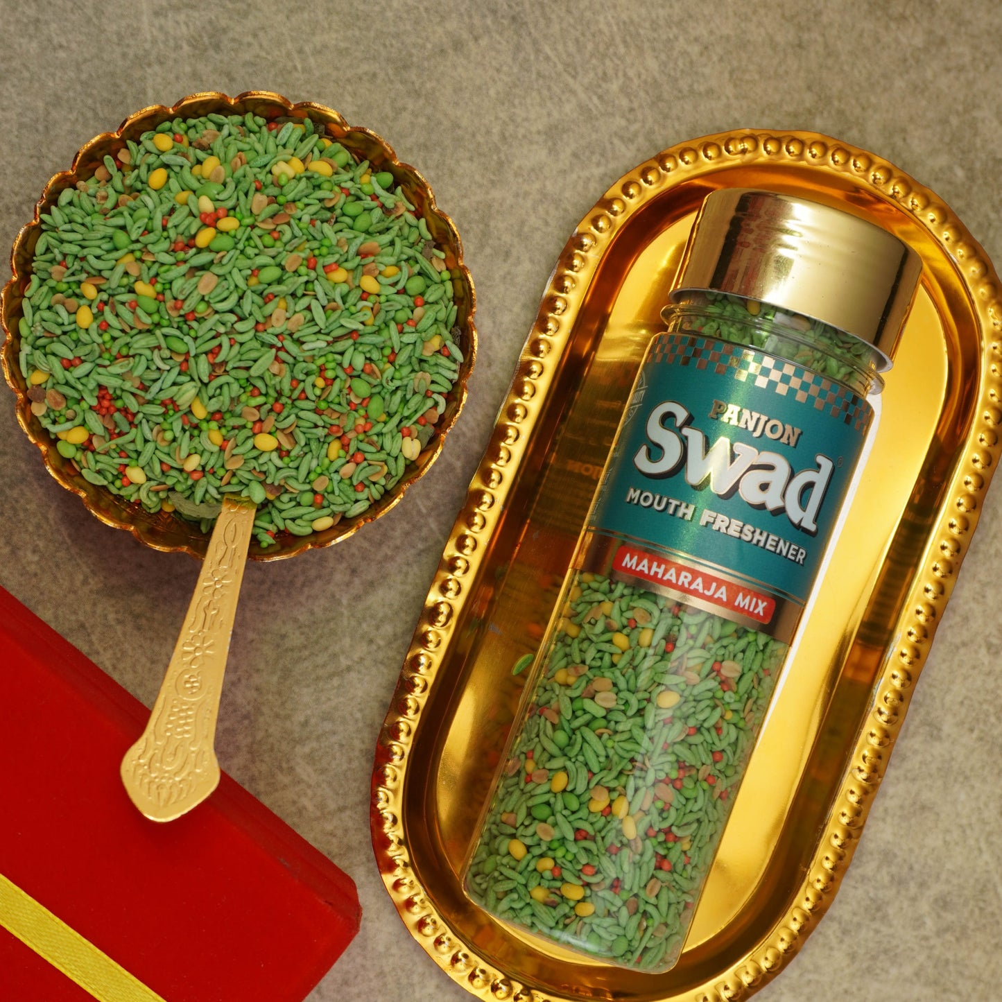 Panjon Swad Maharaja Mix Mouth Freshener (Crunchy Saunf & Digestive Dal Mishri Mix Mukhwas) 1 bottle, 145g (