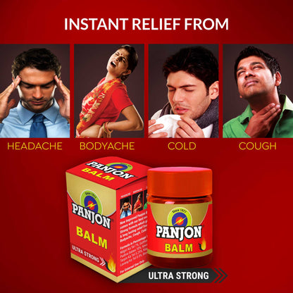 Panjon Balm (Extra Strong) Instant Relief from Headache, Body Pain, Sprain, Cold, 8 ml