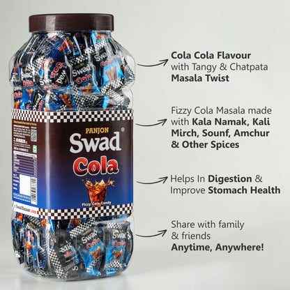 Swad Cola Candy (Chatpata Masala Cola Fizzy Flavour) 200 Toffee Jar