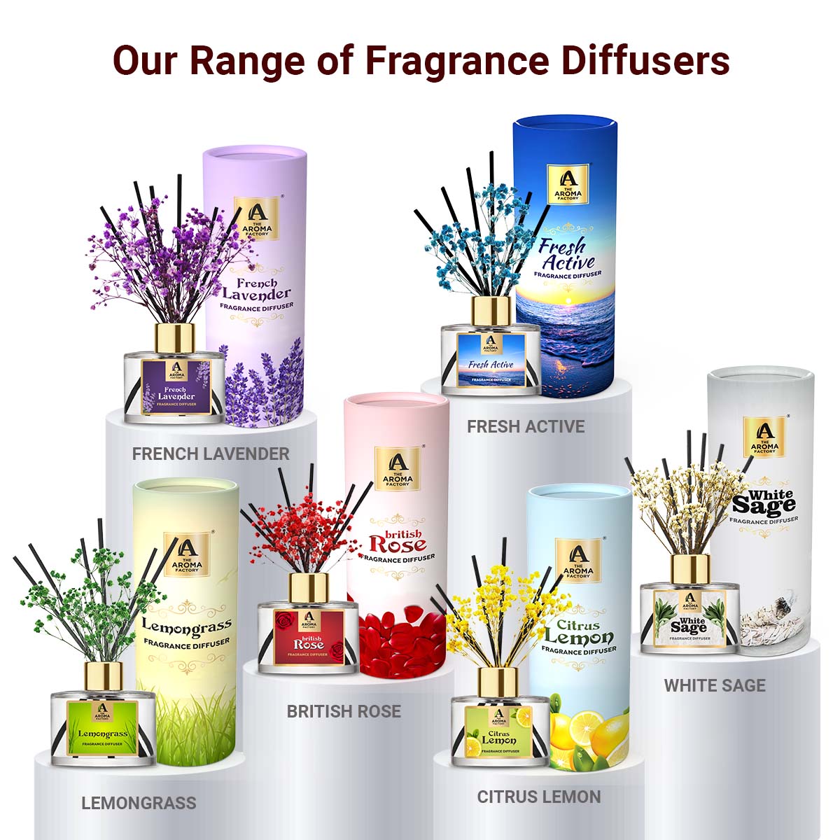 The Aroma Factory Gift for Fiance Male/Husband to be with Card, British Rose Fragrance Reed Diffuser Set (1 Box &1 Card)