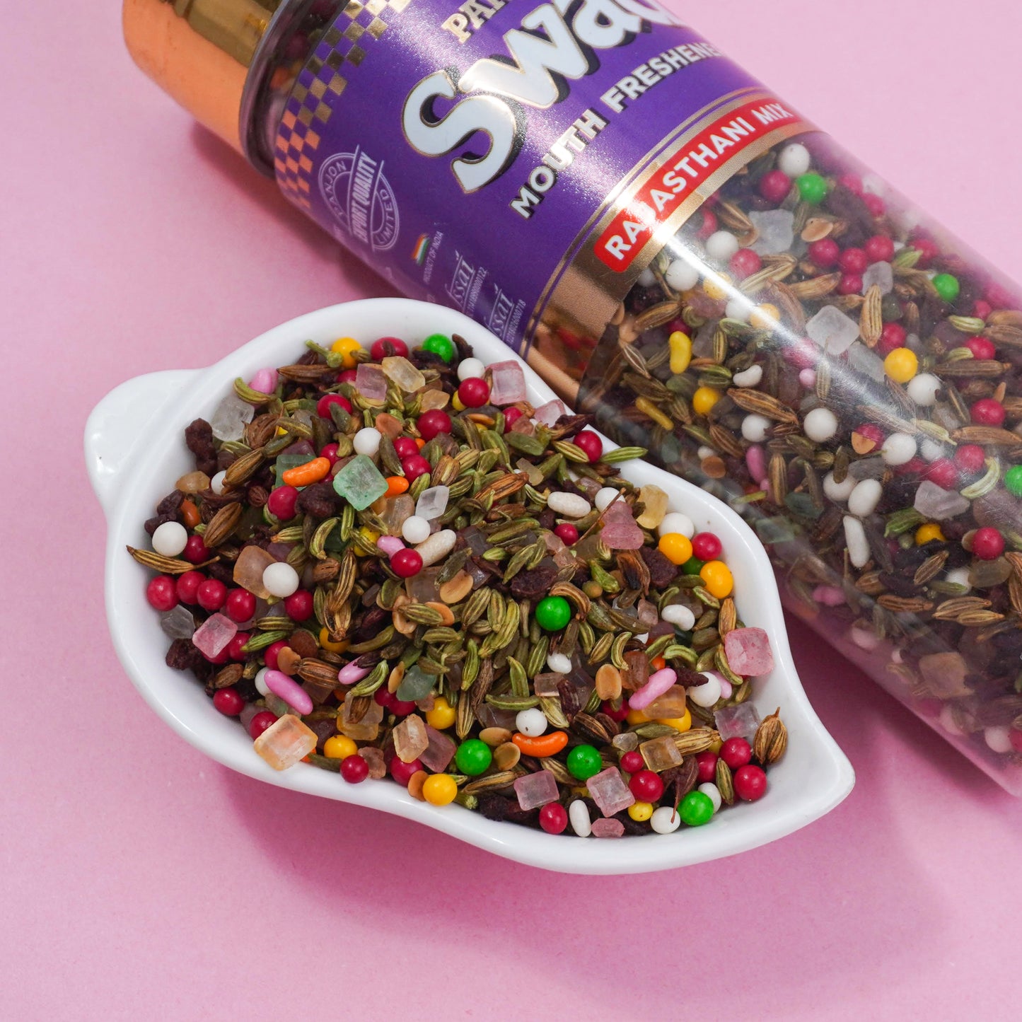 Panjon Swad Rajasthani Mix Mouth Freshener (Crunchy Saunf & Digestive Mukhwas) 1 bottle, 150g