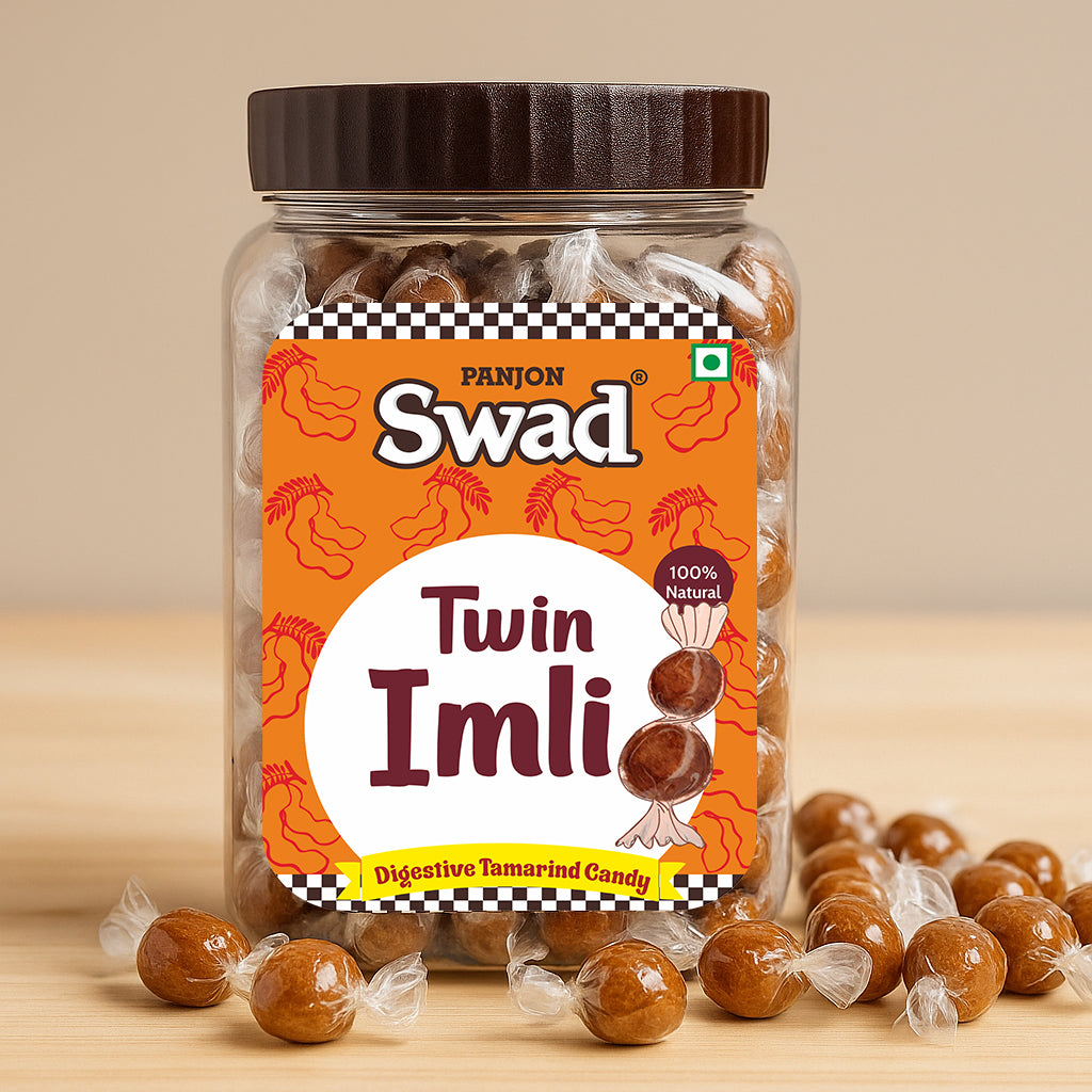 Swad Twin Imli Candy, Khatti Meethi Imly, Chulbuli Tamarind Twist Toffee, 380g Jar