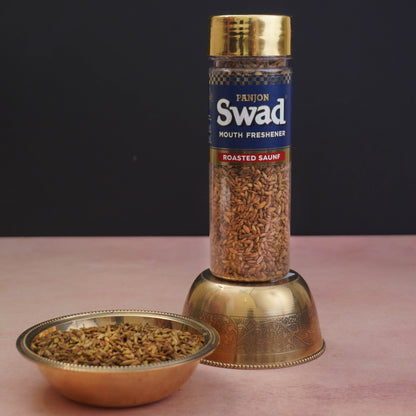 Panjon Swad Roasted Saunf Mouth Freshener (Siki Souf Fennel Digestive Mukhwas) 1 bottle, 60g