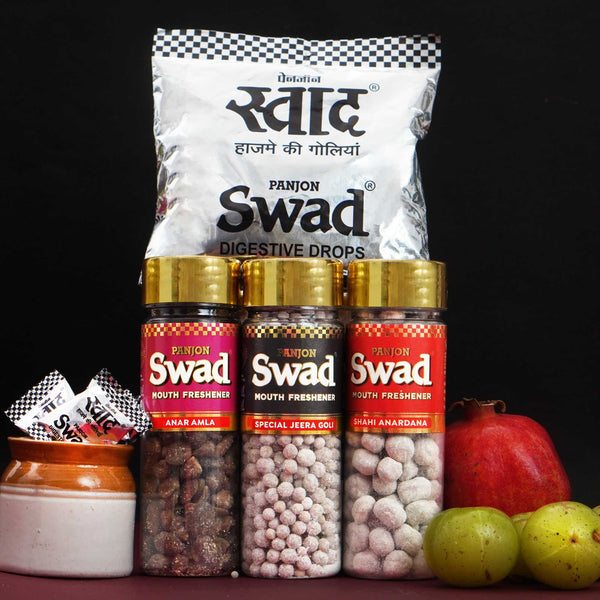 Swad Mukhwas & Candy Combo (Anar Amla,Jeera goli,Anardana,25 Candies Pack) 4 Units