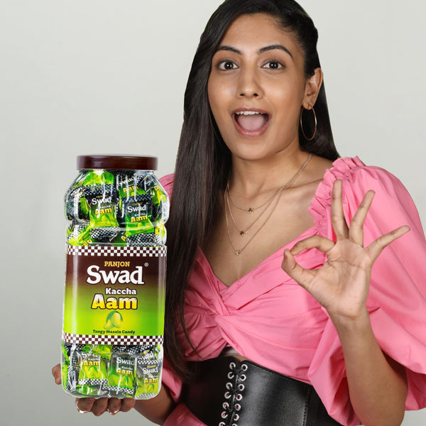 Swad Kaccha Aam Candy (Raw Mango Flavour with Masala) 200 Toffee Jar