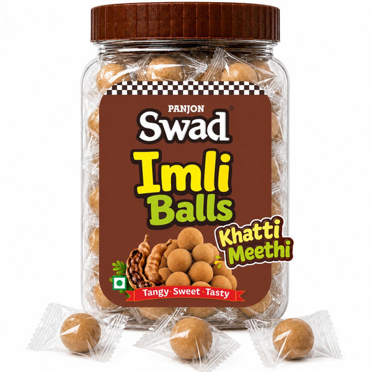 Swad Imli Balls Tamarind Candy (220g Jar) – Khatti Meethi Chatpata Tamarind Toffee | Sweet-Sour Digestive Treat