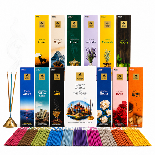 The Aroma Factory Premium Incense Sticks 12 Agarbatti Fragrances x 20 sticks each, Gift Set, 240 sticks