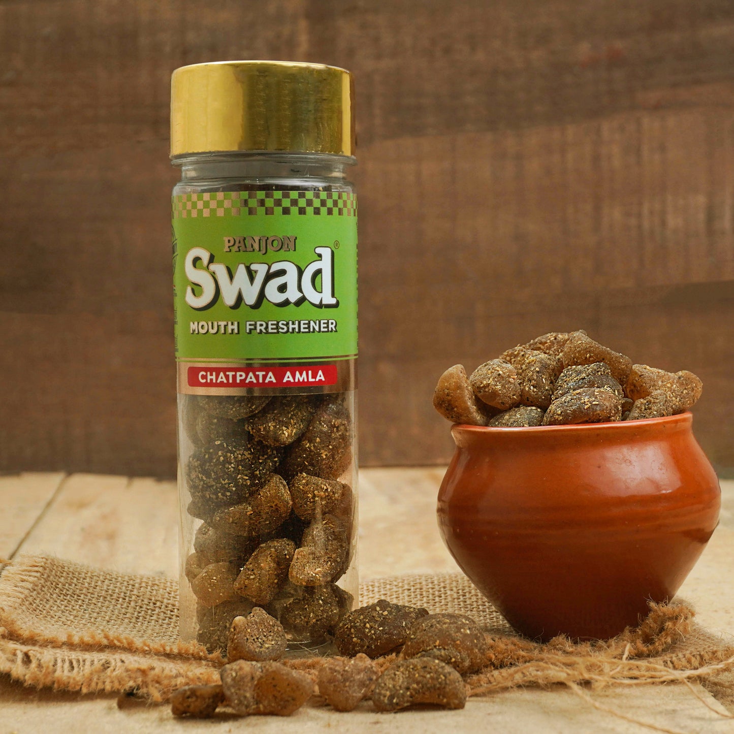 Panjon Swad Chatpata Amla Candy Mouth Freshener (Spicy Pachak, Digestive Mukhwas) 1 bottle, 115g