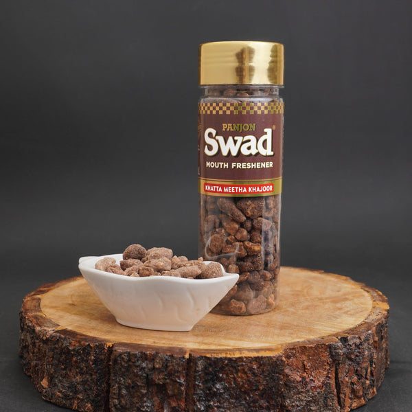 Swad Khajoor Khatta Meetha Mouth Freshener (Digestive Dry Dates Pachak, Churan) 1 bottle, 130g