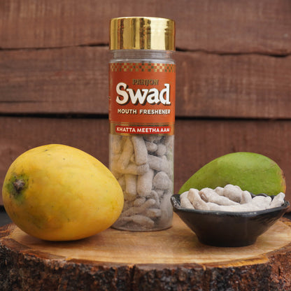 Panjon Swad Khatta Meetha Aam Papad  Mouth Freshner (Digestive Pachak, Churan) 1 bottle, 130g