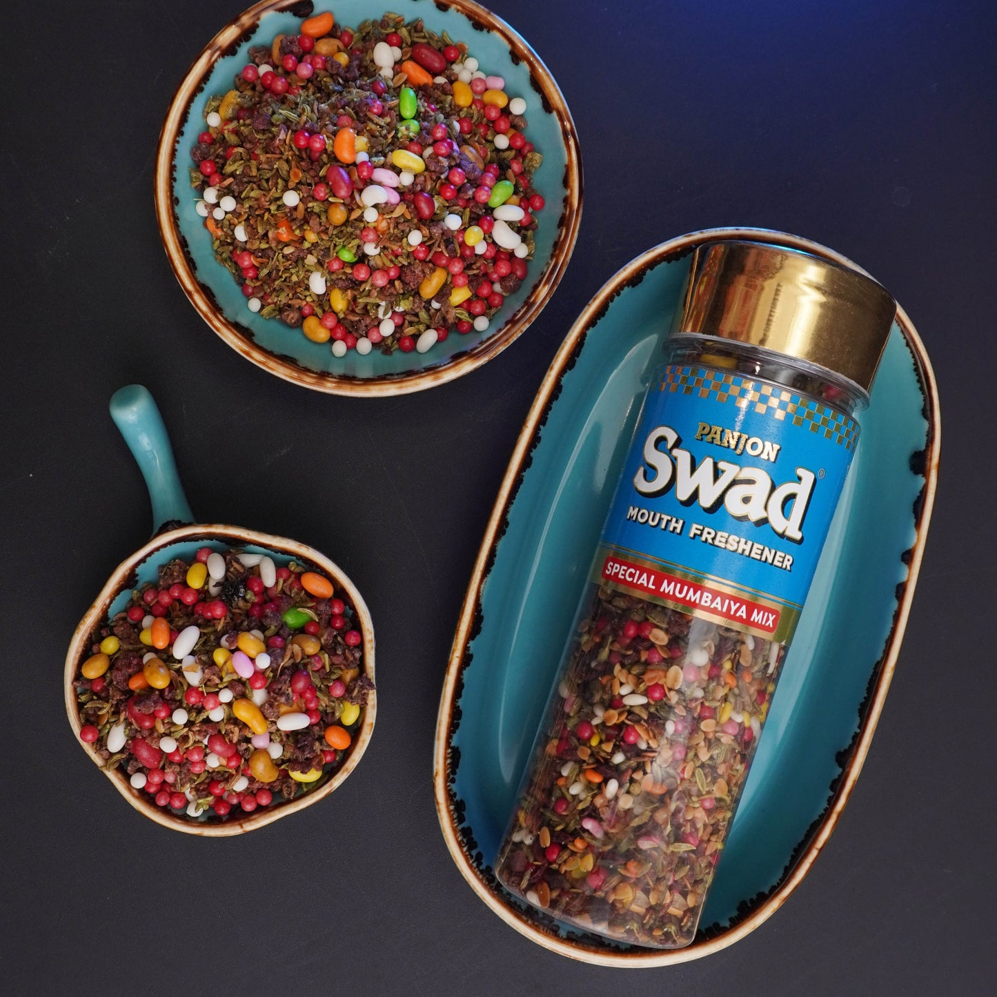 Panjon Swad Mumbaiya Mix Mouth Freshener (Crunchy Dhana Dal Mukhwas) 1 bottle, 130g