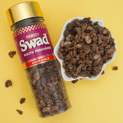 Panjon Swad Anar Amla Mouth Freshener (Digestive Pachak, Churan Mukhwas) 1 bottle, 120g