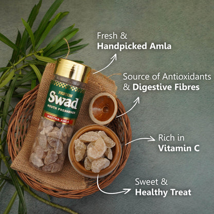 Swad Meetha Amla Candy Mouth Freshener (Sweet Pachak, Digestive Mukhwas) 1 bottle, 115g