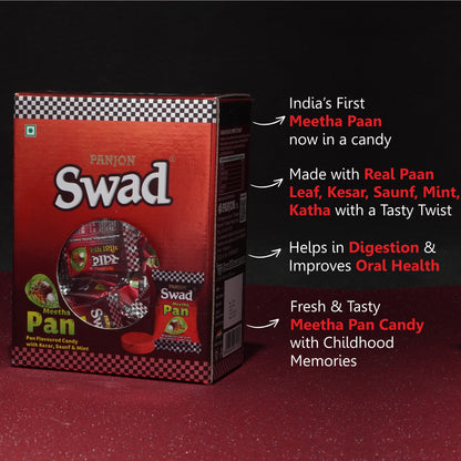 Swad Meetha Pan Candy Gift Box Pack (Paan Flavour with Saunf, Kesar, Elaichi Mukhwas) 125 Toffee Gift Box