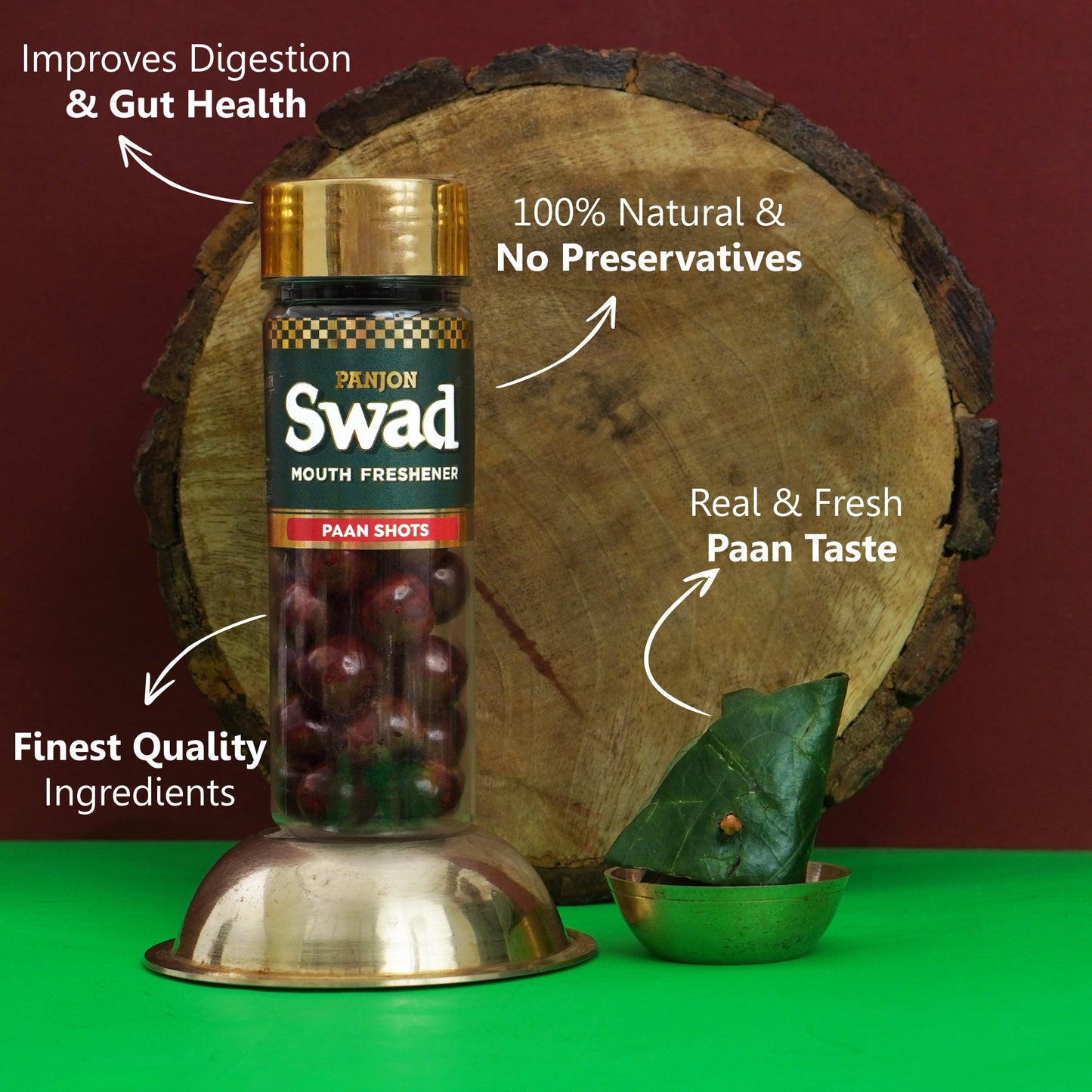 Panjon Swad Pan Mukhwas Combo (Banarasi, Calcutta, Shahi Meetha Paan, White Sweet Saunf, Paan Shots Mouthfreshener) 5 bottles, 790g