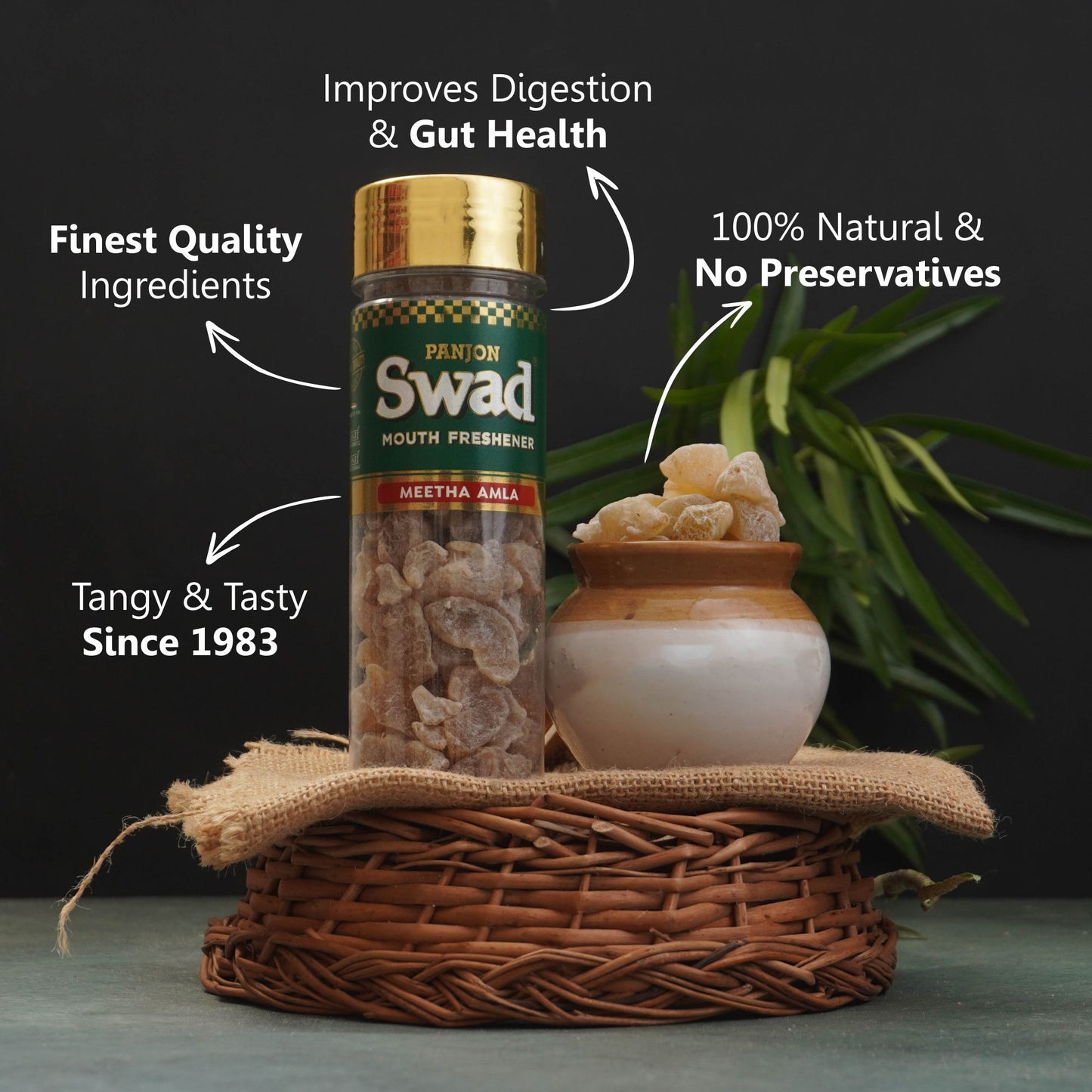 Swad Meetha Amla Candy Mouth Freshener (Sweet Pachak, Digestive Mukhwas) 1 bottle, 115g