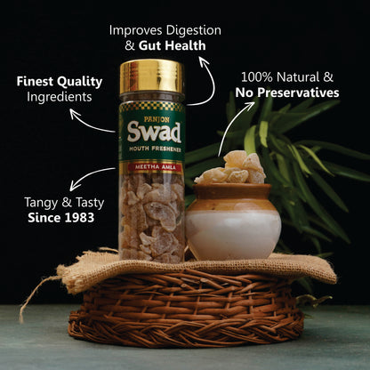 Panjon Swad Anar Amla, Meetha Amla, Chatpata Amla & Jeera Goli Mukhwas (100% Natural Mouth Fresheners) 4 Bottles, 350g