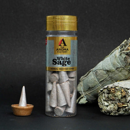 The Aroma Factory Organic Incense Dhoop Cones (White Sage, Fresh Active & Saffron Sandal) Zero Charcoal | No Bamboo | 100% Herbal Fragrance | Hand Made | Assorted, 3 x 90g