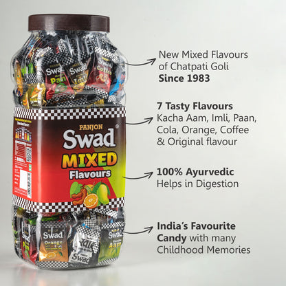 Panjon Swad Combo (White Saunf,Anardana ,Navratan Mix, AamPapad,Banarasi Paan, Swad Mixed & Digestive 200 Candies Jar) 7 Units