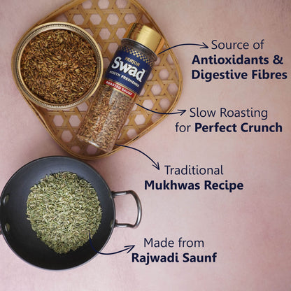 Panjon Swad 5 Mouthfresheners Combo (Navratan Mix Mukhwas, Royal Fresh,White Sweet Saunf, Coloured Saunf, Roasted Saunf) 700g