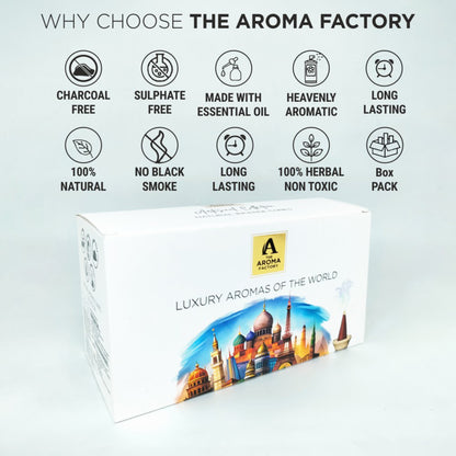 The Aroma Factory Combo Incense Dhoop Cone Gift Set with 12 Exotic Fragrances x 20 gm