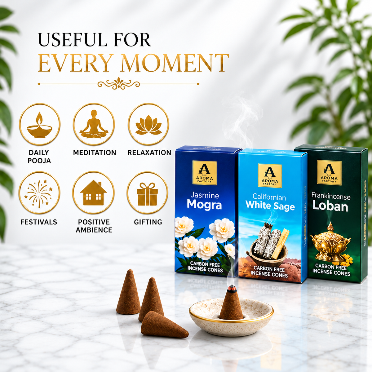 The Aroma Factory Combo Incense Dhoop Cone Gift Set with 12 Exotic Fragrances x 20 gm