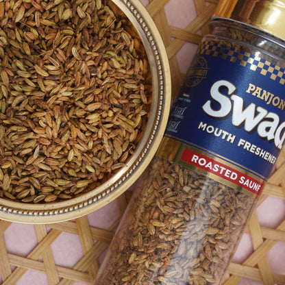 Panjon Swad Roasted Saunf Mouth Freshener (Siki Souf Fennel Digestive Mukhwas) 1 bottle, 60g