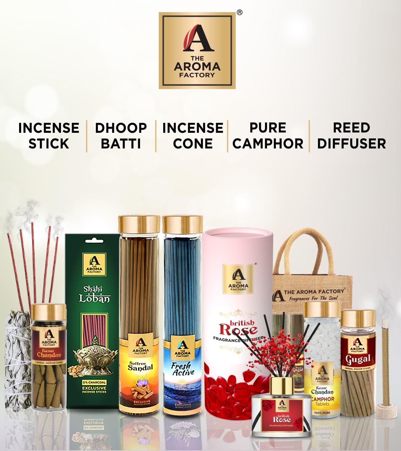 The Aroma Factory Organic Incense Sticks Lemongrass (Herbal Agarbatti for Gift Item & Office/Home Pooja) 0% Charcoal, 0% Sulphates, 1 x 100g Bottle
