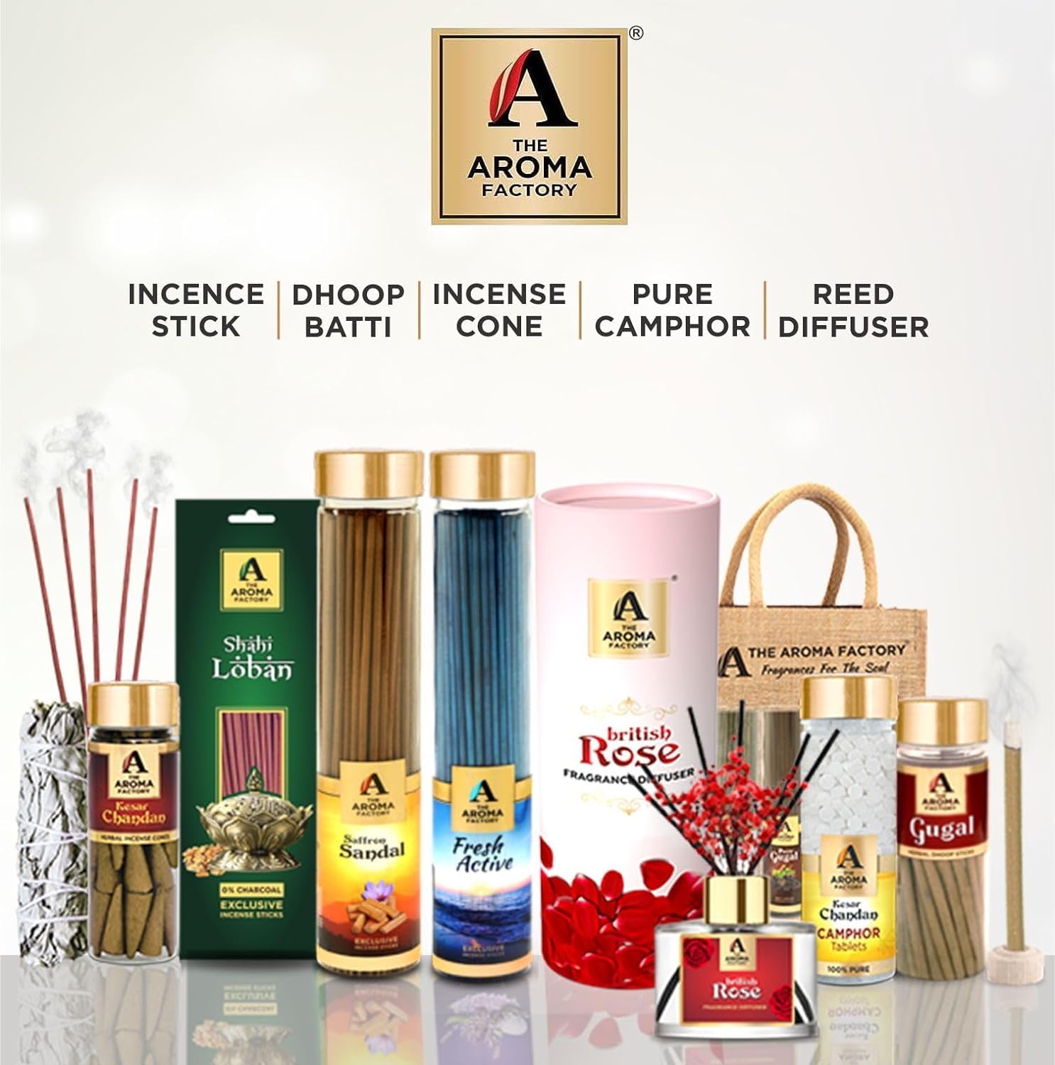 The Aroma Factory Happy Birthday Sister Gift with Card (25 Swad Candy, Fresh Active Agarbatti Bottle, Jasmine Cone) in Jute Bag
