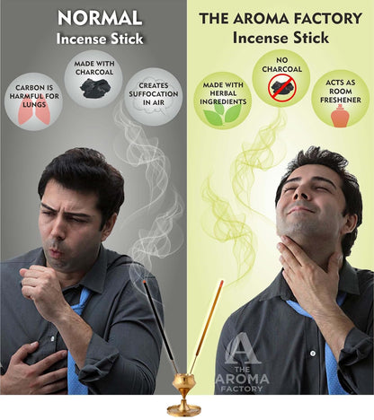 The Aroma Factory Organic Incense Sticks (Herbal Agarbatti for Smudging, Cleansing) 0% Charcoal, 0% Sulphur, 3 x 100g Bottle ( Palo Santo, Cedar & Frankincense & Amber Myrrh)