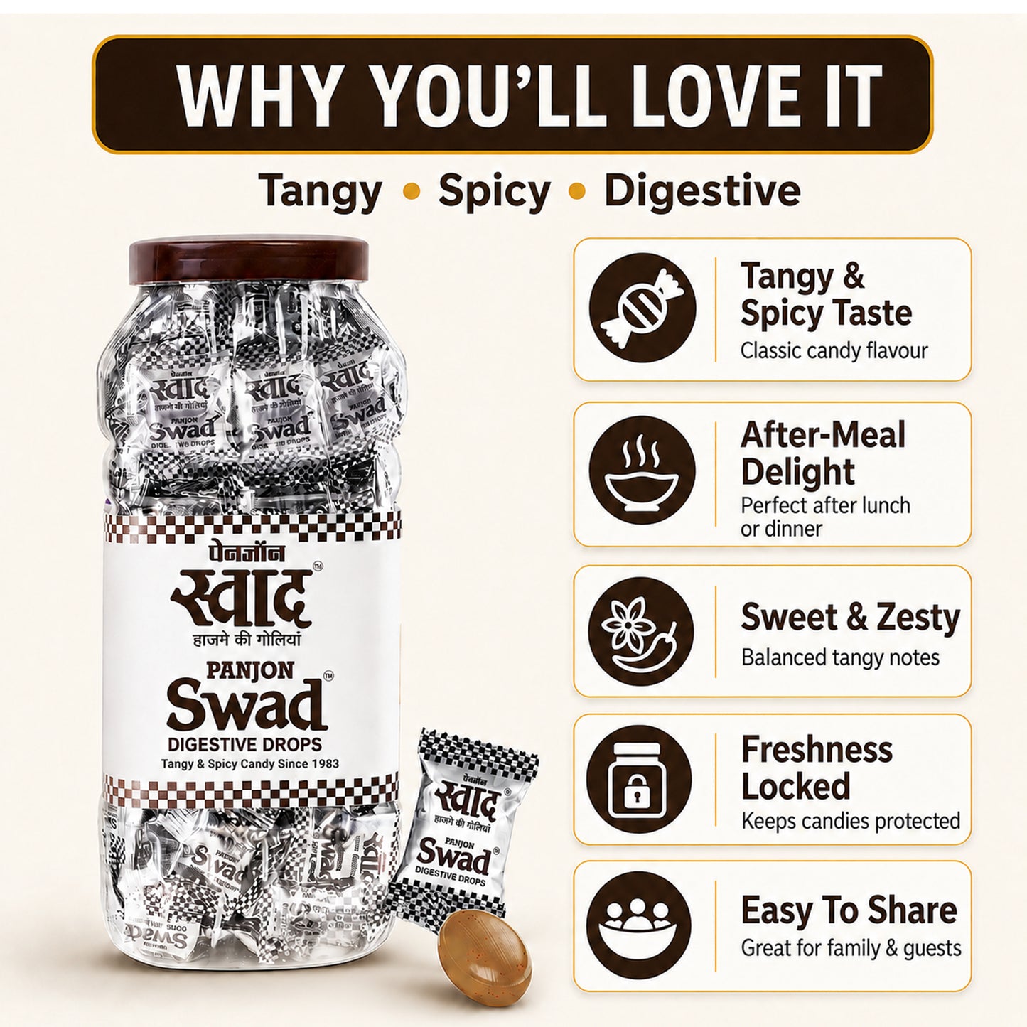 Swad Digestive Drops Jar (Regular) 150 tab.