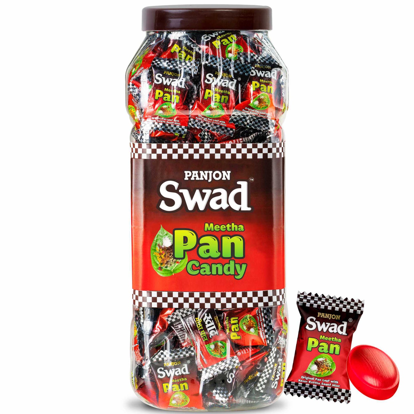 Swad Meetha Pan Candy (Real Paan flavour with Saunf, Elaichi, Kesar & Mint)200 Toffee Jar