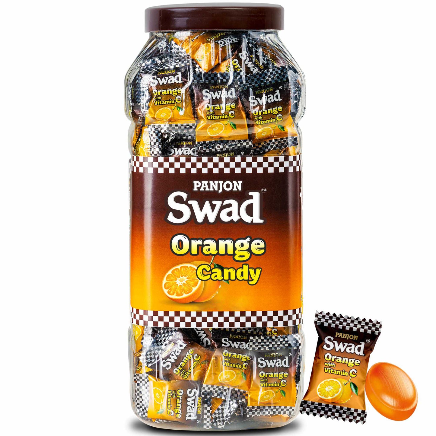 Swad Orange Candy (enriched with Vitamin C ) 200 Toffee Jar
