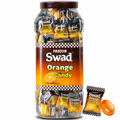 Swad Orange Candy (enriched with Vitamin C ) 200 Toffee Jar
