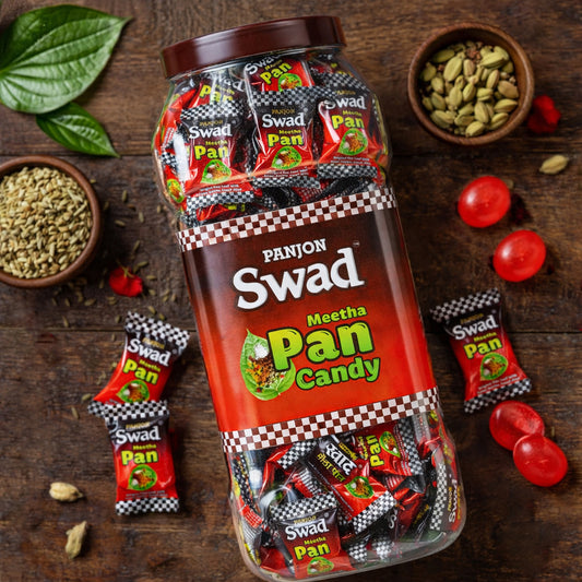 Swad Meetha Pan Candy (Real Paan flavour with Saunf, Elaichi, Kesar & Mint)200 Toffee Jar