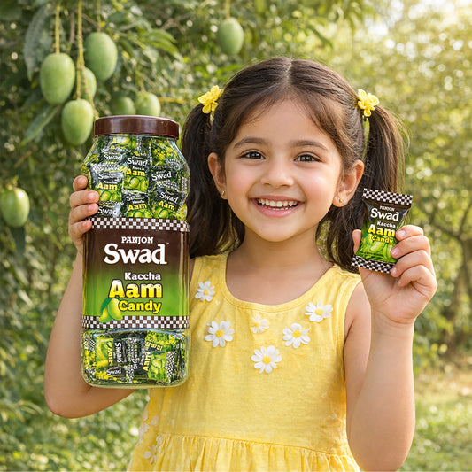 Swad Kaccha Aam Candy (Raw Mango Flavour with Masala) 200 Toffee Jar