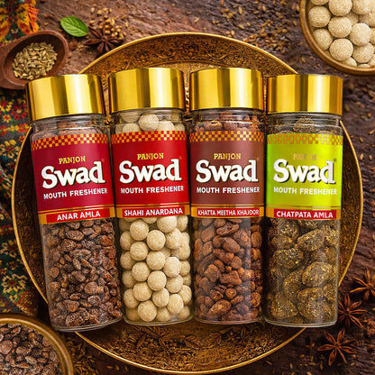 Swad Pachak Anar Amla, Anardana Goli, Khajoor & Chatpata Amla Mouthfreshener Mukhwas, 4 bottle