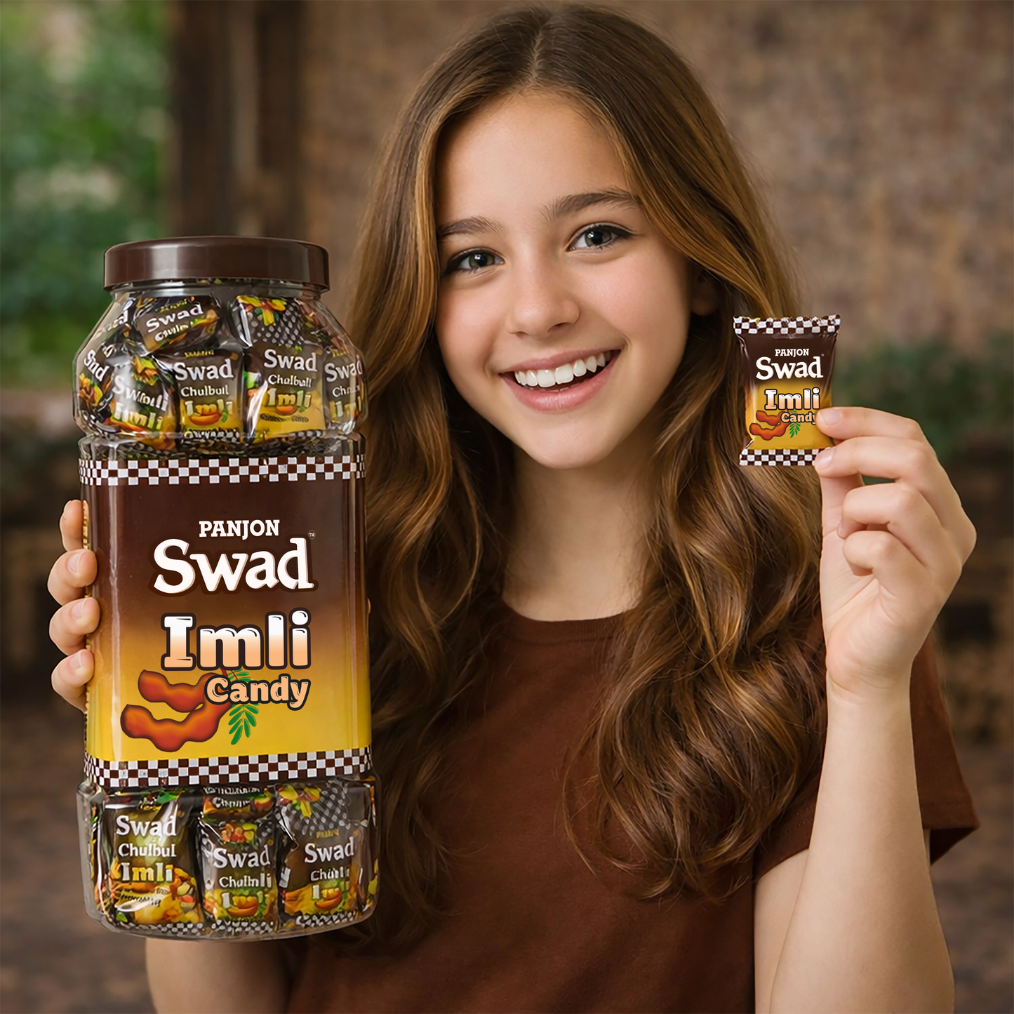 Swad Imli Candy (Tamarind Flavour with Masala Pop) 200 Toffee Jar